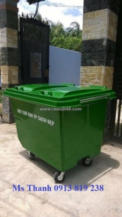 Cung cấp xe gom rác composite 660 lít 4 bánh xe tại nhà bè tp.hcm