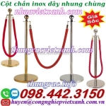 Cột chắn inox dây chùng - cột chắn inox dây nhung