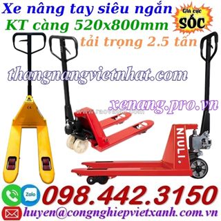 Xe nâng tay thấp càng siêu ngắn 800mm sd25 – niuli