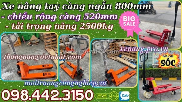 Xe nâng tay thấp càng siêu ngắn 800mm sd25 – niuli