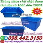 Thùng nhựa chữ nhật - tank nhựa chữ nhật dung tích lớn từ 100 lít đến 2000 lít