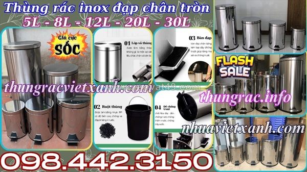 Thùng rác inox đạp chân giá sốc call/zalo 0984423150