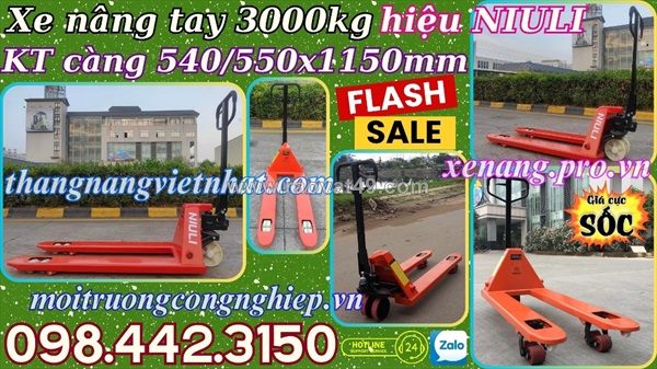 Xe nâng tay thấp 3 tấn càng hẹp ac30s – niuli