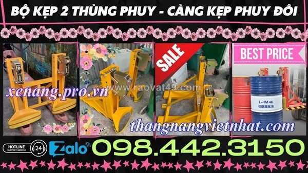 Bộ kẹp phuy đôi 2 phuy 720kg call/zalo 0984423150 huyền