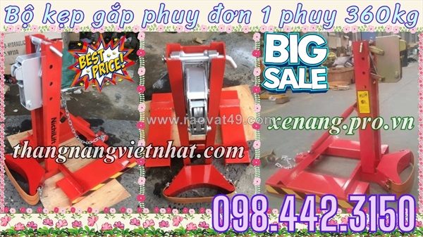 Bộ kẹp gắp 1 thùng phuy đơn 360kg giá tốt - siêu khuyến mãi call/zalo 0984423150 huyền