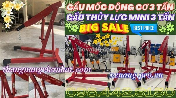 Cẩu thủy lực mini bằng tay 3 tấn giá rẻ