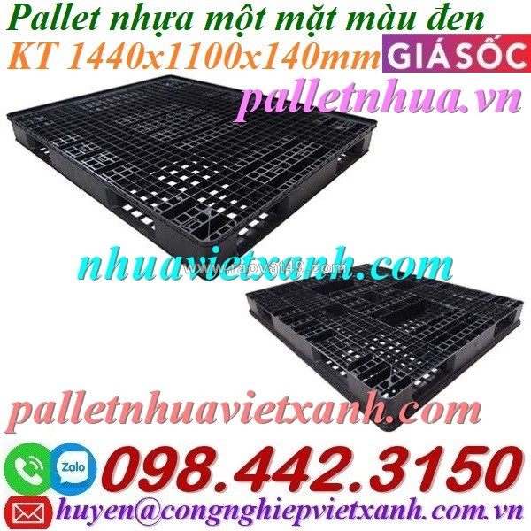 Pallet nhựa 1440x1100x140mm hàng mới màu đen giá rẻ