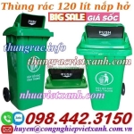 Thùng rác nhựa 120 lít nắp hở