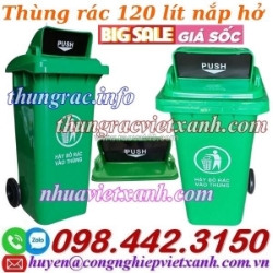 Thùng rác nhựa 120 lít nắp hở