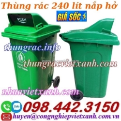 Thùng rác nhựa 240 lít nắp hở