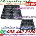 Pallet nhựa xuất khẩu 1100x1100x125mm màu đen hàng mới giá cực sốc