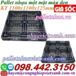 Pallet nhựa xuất khẩu 1100x1100x125mm màu đen hàng mới giá cực sốc