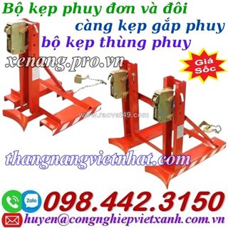 Bộ kẹp gắp thùng phuy đơn 1 thùng phuy và đôi 2 thùng phuy