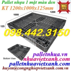 Pallet nhựa 1200x1000x125mm màu đen hàng mới giá cực sốc