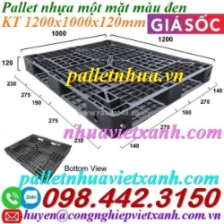 Pallet nhựa xuất khẩu 1200x1000x120mm màu đen hàng mới