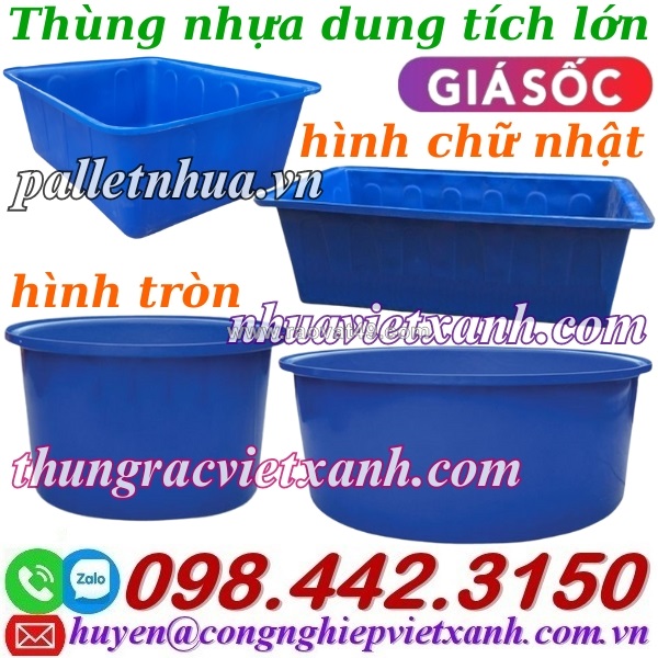 Thùng nhựa tròn - tank nhựa tròn dung tích lớn từ 200 lít đến 4000 lít