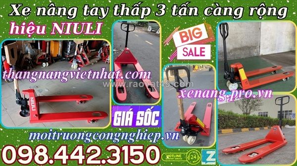 Xe nâng tay 3 tấn càng rộng ac30m niuli