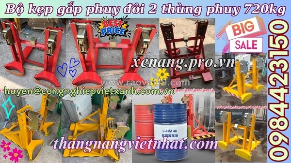 Bộ kẹp phuy đôi 2 phuy 720kg