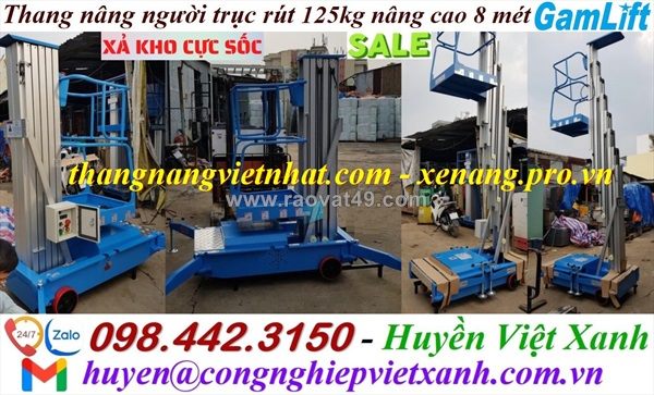 Thang nâng người trục rút bằng điện 125kg nâng cao 8 mét gamlift gtwy801