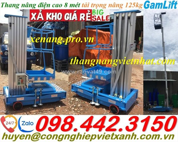 Thang nâng người trục rút bằng điện 125kg nâng cao 8 mét gamlift gtwy801