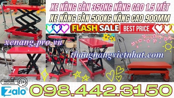 Xe nâng mặt bàn - xe nâng bàn 350kg và 500kg sale giá cực sốc