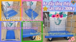 Xe đẩy hàng có g thép sàn nhựa 300kg giá rẻ