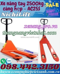 Xe nâng tay 2500kg càng hẹp ac25s