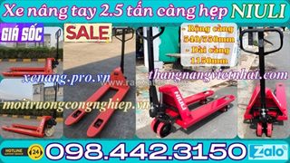 Xe nâng tay thấp 2.5 tấn càng hẹp ac25s
