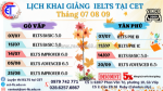 Lịch học ielts tại cet năm 2025 – luyện ielts từ 5.0 đến 7.0+