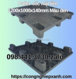 Pallet cốc 9 chân trụ mặt liền 1200x1000x140mm màu đen