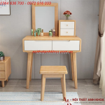 Bàn trang điểm gỗ sồi có gương đẹp hiện đại