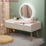 Bàn trang điểm mini ngồi bệt màu trắng gỗ công nghiệp đẹp hiện đại