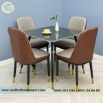 Bộ bàn ăn nhập khẩu vuông 4 ghế monet