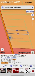 Cần bán gấp đất 516m2 tại kcn lai uyên bàu bàng