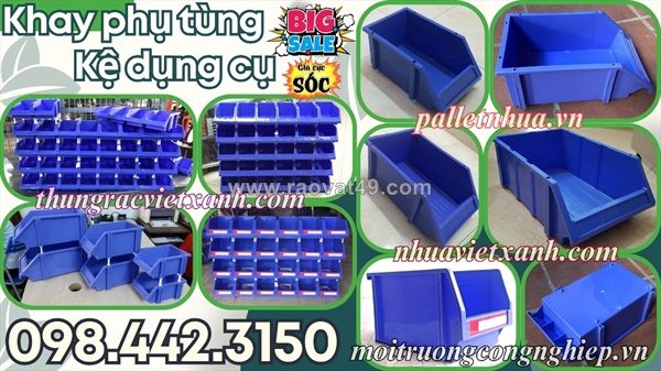 Kệ dụng cụ - khay phụ tùng - kệ nhựa xếp tầng nhỏ - trung - lớn - đại - cao khuyến mãi giá sốc