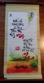 Mành tre viết thư pháp ý nghĩa: tạo nét duyên dáng & may mắn cho không gian