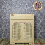 Mẫu tủ giày dép hiện đại gỗ mdf cánh đan mây