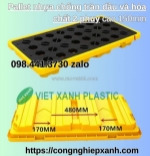 Pallet nhựa kê phuy dầu hóa chất 2 phuy cao 150mm