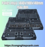 Pallet nhựa xuất khẩu kích thước lớn màu đen 1440x1100x140mm