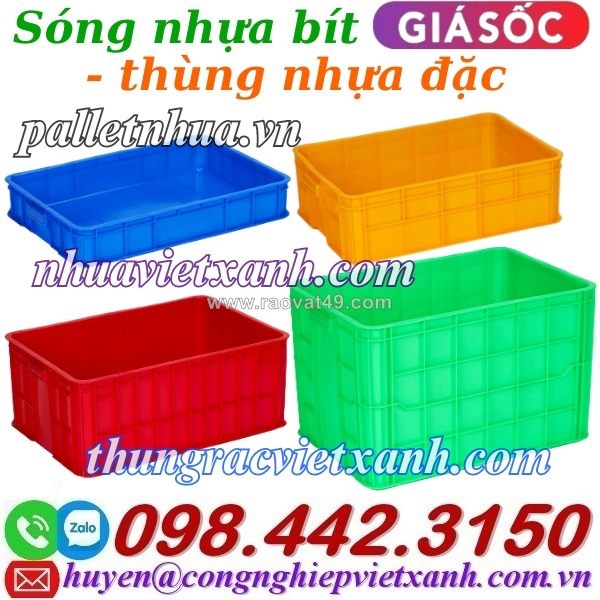 Sóng nhựa bít - thùng nhựa đặc - thùng nhựa công nghiệp đặc giá cạnh tranh