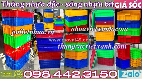Sóng nhựa bít - thùng nhựa đặc - thùng nhựa công nghiệp đặc giá cạnh tranh
