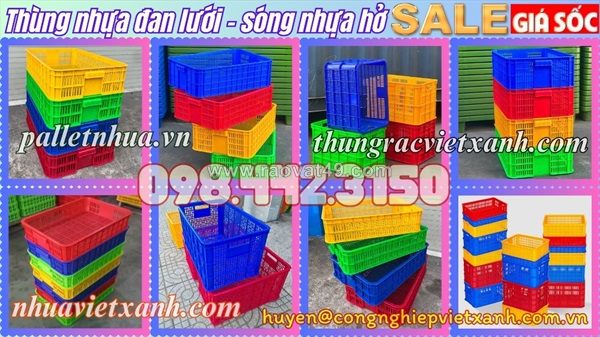 Sóng nhựa hở - thùng nhựa đan lưới - thùng nhựa công nghiệp đan lưới giá cạnh tranh