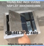 Thùng rác inox gạt tàn 300x240x610mm