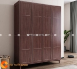 Tủ quần áo gỗ cao su phủ sơn tự nhiên hiện đại