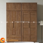 Tủ quần áo gỗ sồi vân gỗ phủ sơn tự nhiên sang trọng