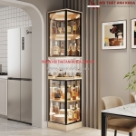 Tủ rượu nhỏ màu trắng kết hợp cánh kính đẹp chắc chắn