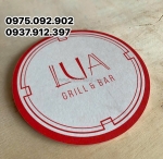 Cơ sở sản xuất đế lót ly quán cafe,nhà hàng thêu logo thương hiệu giá rẻ