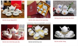 Cung cấp quà tặng gốm sứ bộ ấm trà in logo kèm hộp đựng sang trọng làm quà tết