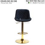 Ghế bar café nhà hàng bọc nệm da cao cấp chân nâng hạ mạ màu gold hiện đại nhập khẩu hcm cb2158b-p