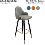 Ghế bar tiếp khách văn phòng bọc nệm simili cao cấp chân sắt màu đen nhập khẩu hcm cb2160c-p